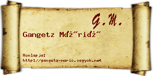Gangetz Márió névjegykártya